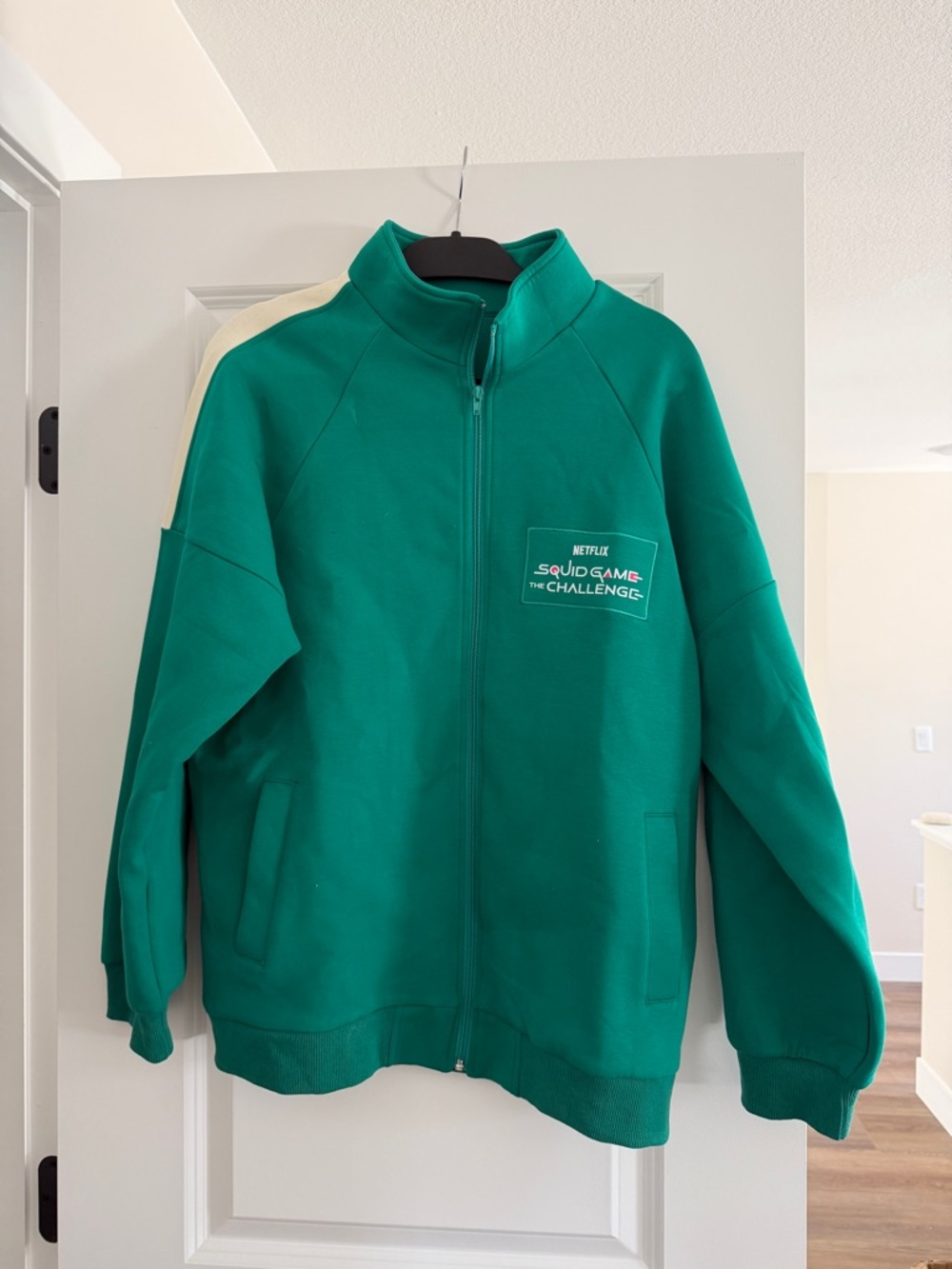 Netflix Green Hoodie with Cream Accent